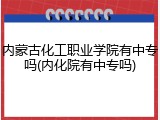 内蒙古化工职业学院有中专吗(内化院有中专吗)