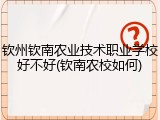 钦州钦南农业技术职业学校好不好(钦南农校如何)