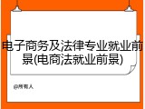 电子商务及法律专业就业前景(电商法就业前景)
