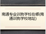 南通专业训狗学校在哪(南通训狗学校地址)