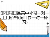 邵阳洞口县高中补习一对一上门价格(洞口县一对一补习)