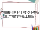 广州市竹料轻工技校中专招生(广州竹料轻工校招)