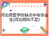 河北商贸学校缺点中专毕业生(河北商校不足)