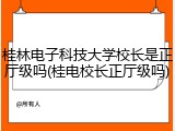 桂林电子科技大学校长是正厅级吗(桂电校长正厅级吗)