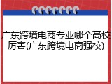 广东跨境电商专业哪个高校厉害(广东跨境电商强校)
