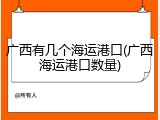 广西有几个海运港口(广西海运港口数量)