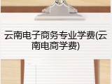 云南电子商务专业学费(云南电商学费)