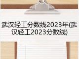 武汉轻工分数线2023年(武汉轻工2023分数线)