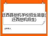 迁西县挖机学校招生简章(迁西挖机招生)