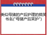 类似母猪的产后护理的搞笑书名("母猪产后笑护")