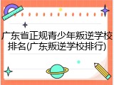 广东省正规青少年叛逆学校排名(广东叛逆学校排行)