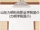 山东力明科技职业学院简介(力明学院简介)