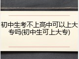 初中生考不上高中可以上大专吗(初中生可上大专)