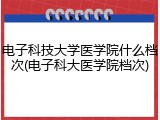 电子科技大学医学院什么档次(电子科大医学院档次)