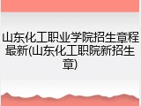 山东化工职业学院招生章程最新(山东化工职院新招生章)