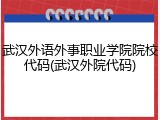 武汉外语外事职业学院院校代码(武汉外院代码)
