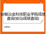 安徽冶金科技职业学院成绩查询(安冶成绩查询)
