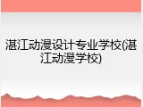 湛江动漫设计专业学校(湛江动漫学校)