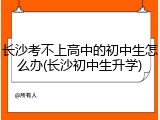 长沙考不上高中的初中生怎么办(长沙初中生升学)