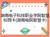 湖南电子科技职业学院智慧校园卡(湖南电院智慧卡)