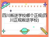 四川叛逆学校哪个正规(四川正规叛逆学校)
