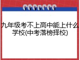 九年级考不上高中能上什么学校(中考落榜择校)