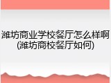 潍坊商业学校餐厅怎么样啊(潍坊商校餐厅如何)
