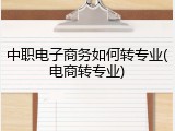 中职电子商务如何转专业(电商转专业)
