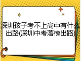 深圳孩子考不上高中有什么出路(深圳中考落榜出路)