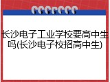 长沙电子工业学校要高中生吗(长沙电子校招高中生)