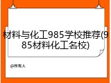 材料与化工985学校推荐(985材料化工名校)