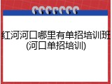 红河河口哪里有单招培训班(河口单招培训)