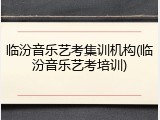 临汾音乐艺考集训机构(临汾音乐艺考培训)