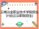 云南冶金职业技术学院招生计划(云冶职院招生)