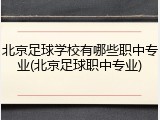北京足球学校有哪些职中专业(北京足球职中专业)