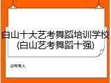 白山十大艺考舞蹈培训学校(白山艺考舞蹈十强)