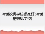 清城挖机学校哪家好(清城挖掘机学校)