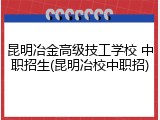 昆明冶金高级技工学校 中职招生(昆明冶校中职招)