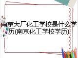 南京大厂化工学校是什么学历(南京化工学校学历)