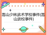 嵩山少林武术学校事件(嵩山武校事件)