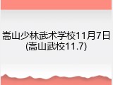 嵩山少林武术学校11月7日(嵩山武校11.7)