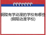 铜陵有学动漫的学校有哪些(铜陵动漫学校)