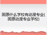 固原什么学校有动漫专业(固原动漫专业学校)