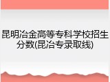 昆明冶金高等专科学校招生分数(昆冶专录取线)