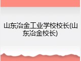 山东冶金工业学校校长(山东冶金校长)