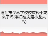 湛江市少林学校校庆释小龙来了吗(湛江校庆释小龙来否)