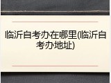 临沂自考办在哪里(临沂自考办地址)