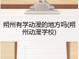 朔州有学动漫的地方吗(朔州动漫学校)