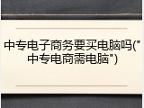 中专电子商务要买电脑吗("中专电商需电脑")
