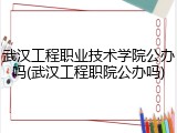 武汉工程职业技术学院公办吗(武汉工程职院公办吗)